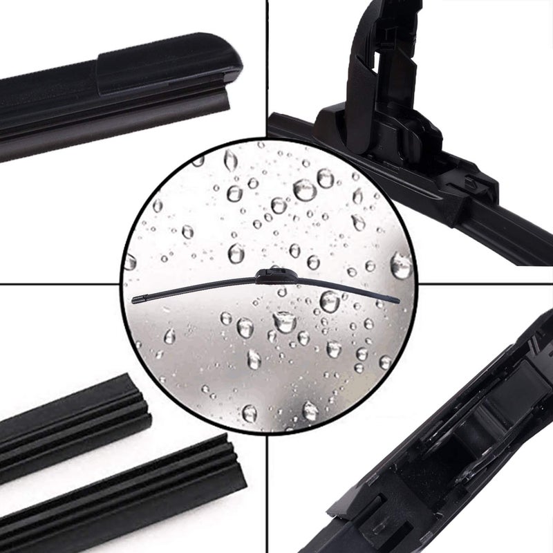 SAN AUTO Windshield Wiper Blades Custom Fit for Toyota Tacoma 2016-2024 4Runner 03-09/Jeep Compass 2007-2017/Chevy Camaro 2016-2024 Car Rain Wipers Replacement for Windscreen 22+20 Inch 2 Packs - Image 2
